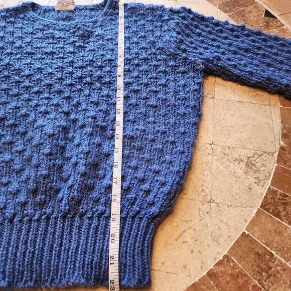 Chelsea Place 90s Womens Blue Knit Sweater Size Medium - Picture 5 of 6